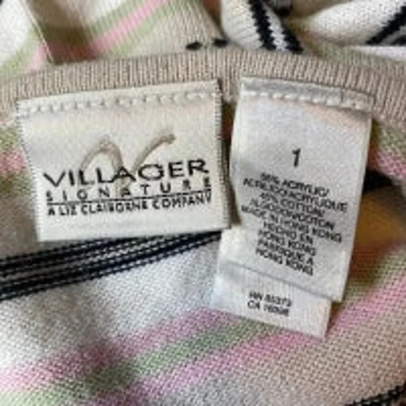 Villager Signature Liz Claiborne Casual Beach Summer Top Women Plus Size 1/1X - Picture 3 of 5